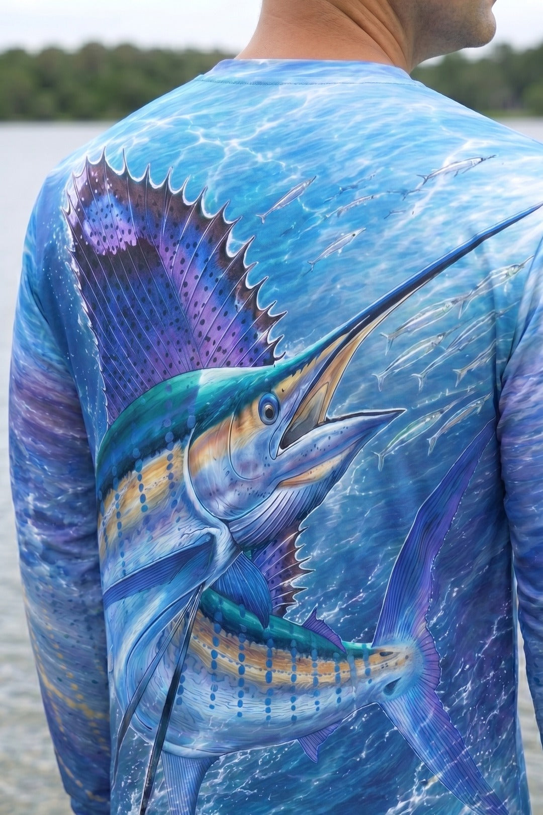 Performance Fishing Long Sleeve - Sailfish Velocity Reef - AOF114 lifestyle artwork zoom