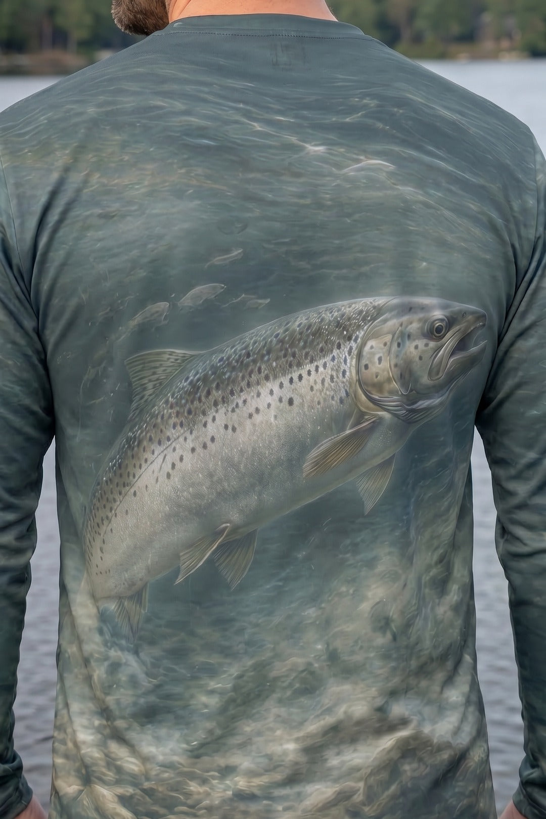 Performance Fishing Long Sleeve - Salmon Stonecurrent - AOF60 lifestyle artwork zoom