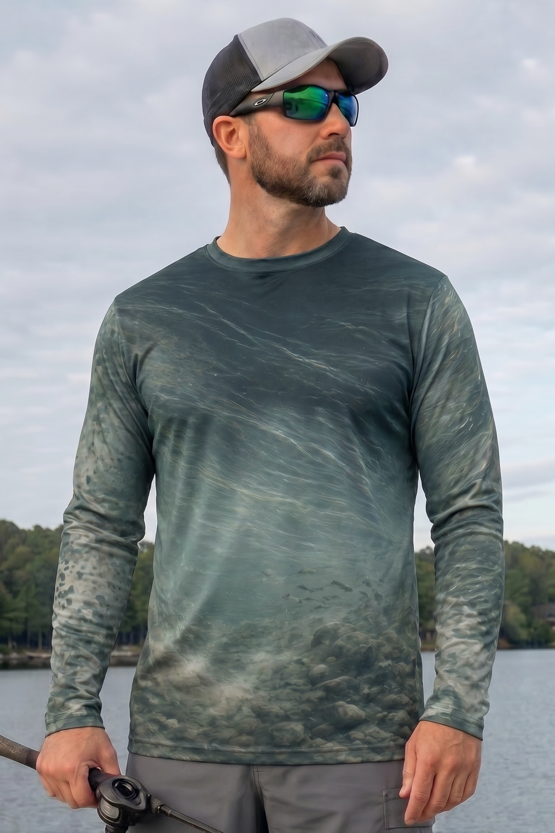 Performance Fishing Long Sleeve - Salmon Stonecurrent - AOF60 lifestyle opposite side