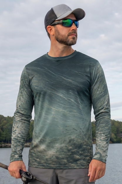 Performance Fishing Long Sleeve - Salmon Stonecurrent - AOF60 lifestyle opposite side