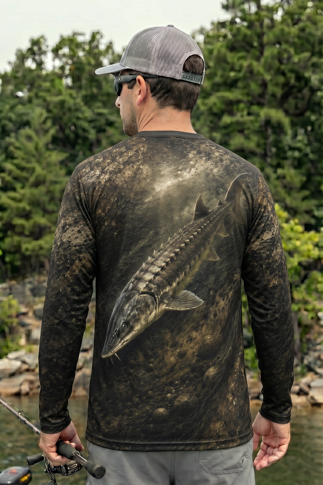 Performance Fishing Long Sleeve - Shadow Armor Sturgeon - TBT132 lifestyle artwork side