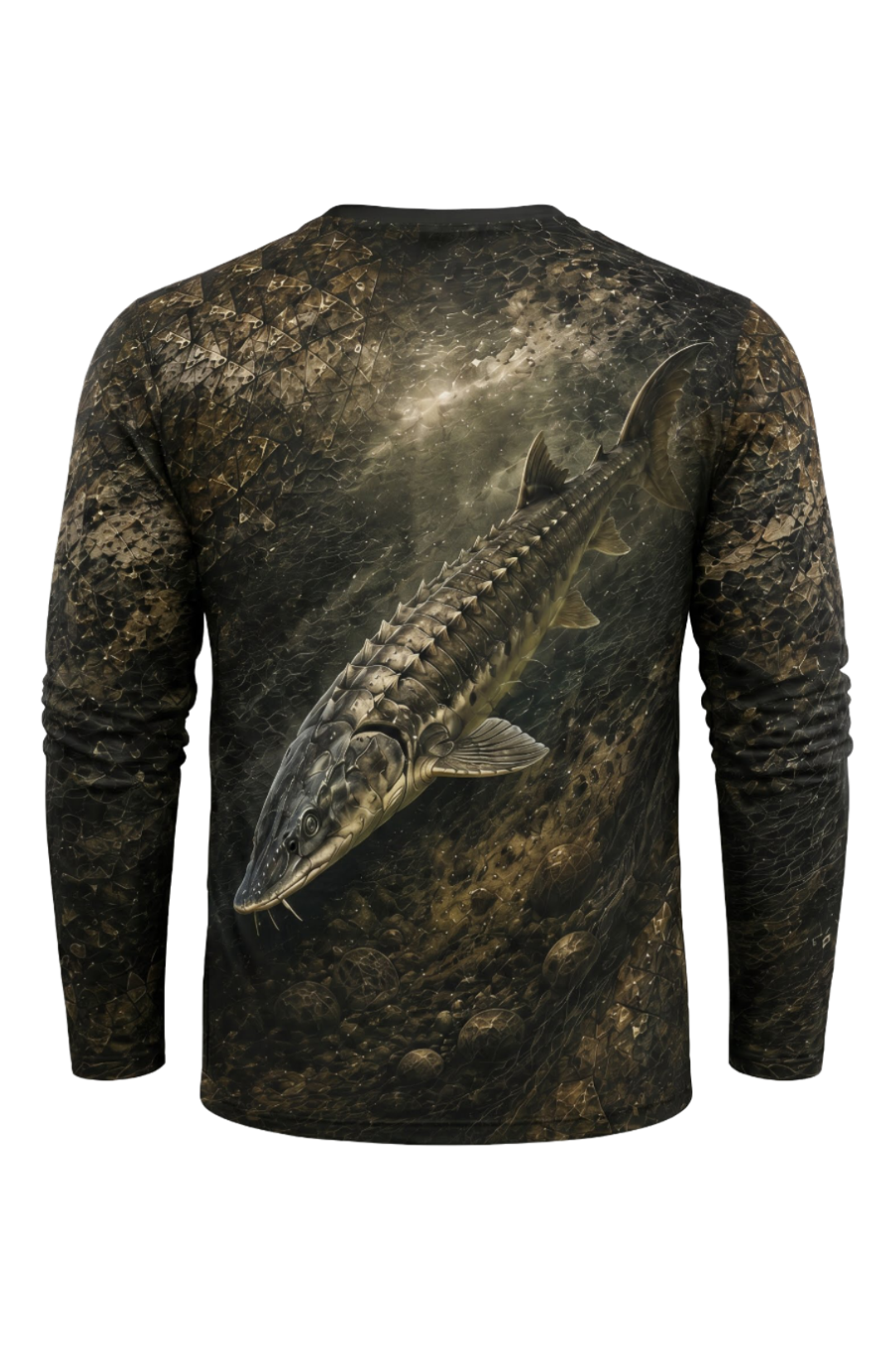 Performance Fishing Long Sleeve - Shadow Armor Sturgeon - TBT132 mockup artwork side