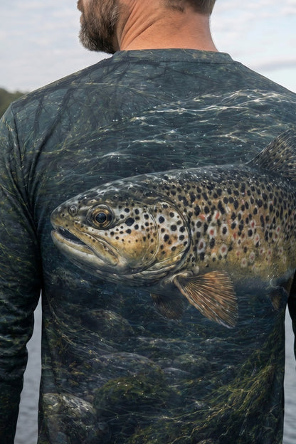 Performance Fishing Long Sleeve - Shadow Creek Brown Trout - RT07 lifestyle artwork zoom