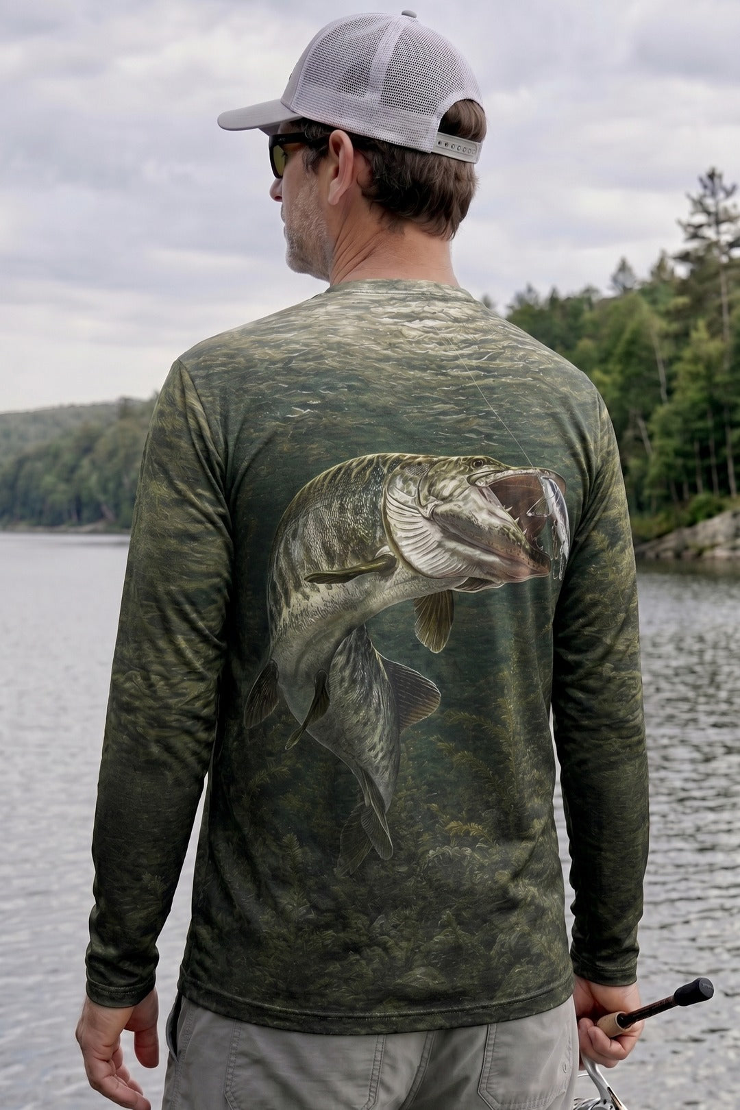 Performance Fishing Long Sleeve - Shadow Strike Muskie - AOF38 lifestyle artwork side