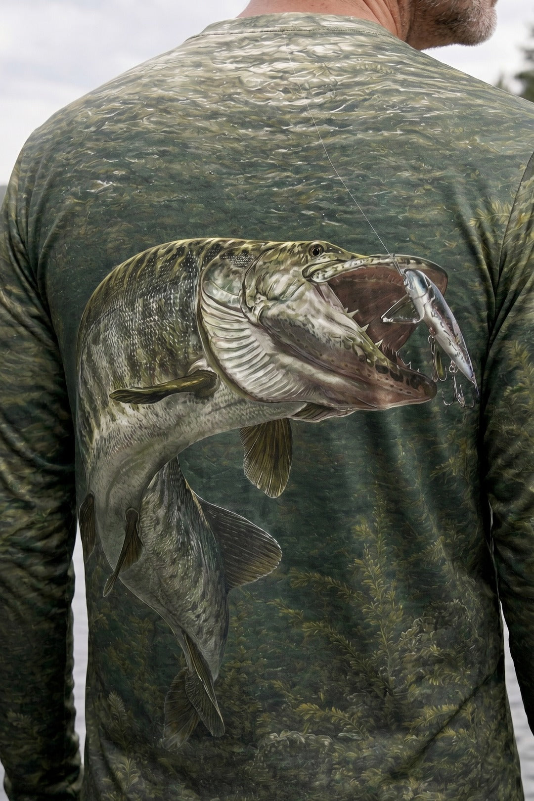 Performance Fishing Long Sleeve - Shadow Strike Muskie - AOF38 lifestyle artwork zoom