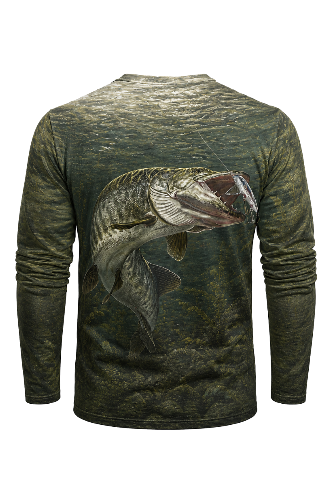 Performance Fishing Long Sleeve - Shadow Strike Muskie - AOF38 mockup artwork side
