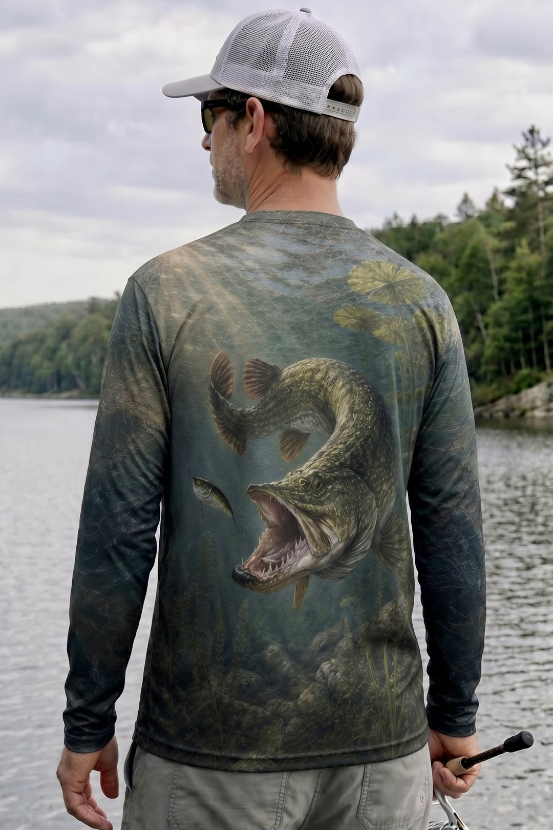 Performance Fishing Long Sleeve - Shadow Strike Pike - AOF43 lifestyle artwork side