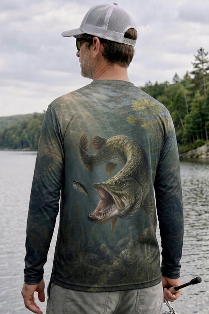 Performance Fishing Long Sleeve - Shadow Strike Pike - AOF43 lifestyle artwork side