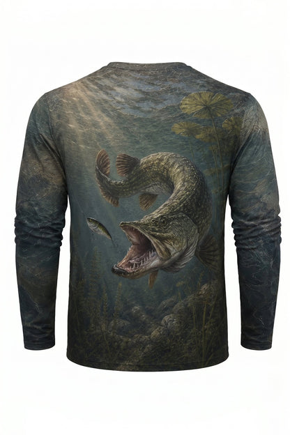 Performance Fishing Long Sleeve - Shadow Strike Pike - AOF43 mockup artwork side