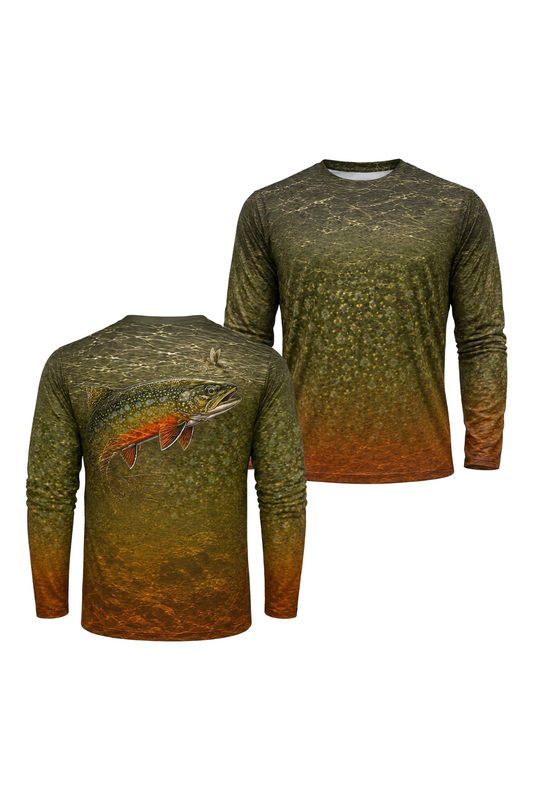 Performance Fishing Long Sleeve - Shallow Creek Brook - TBT176 two shirts front artwork