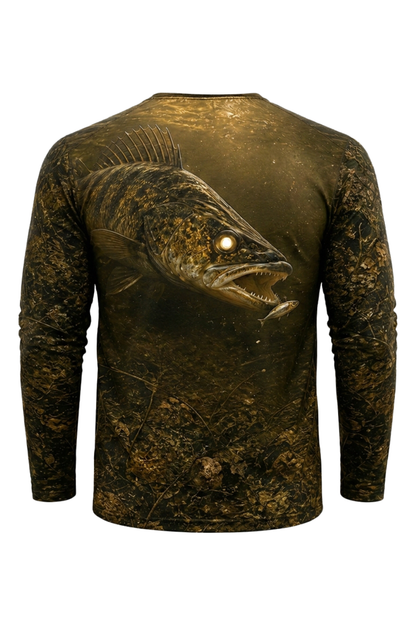 Performance Fishing Long Sleeve - Shallow Timber Walleye - TBT183 mockup artwork side