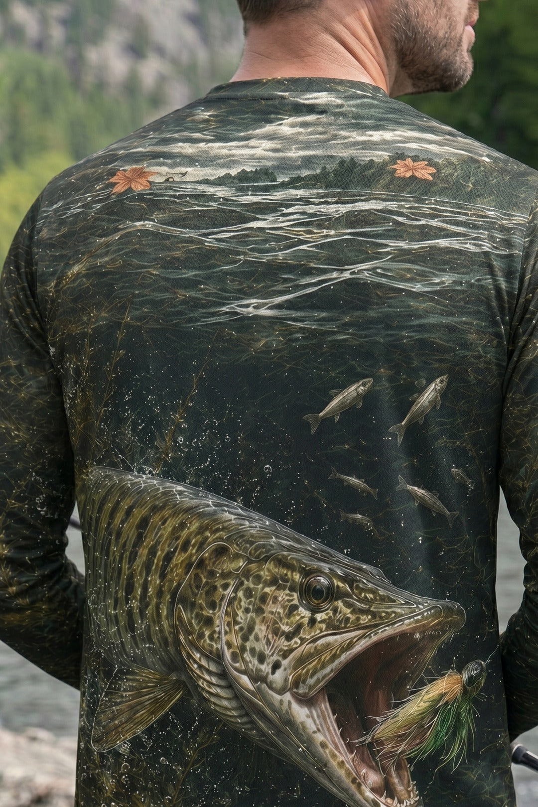 Performance Fishing Long Sleeve - Shallow Weed Musky Strike - RM05 lifestyle artwork zoom