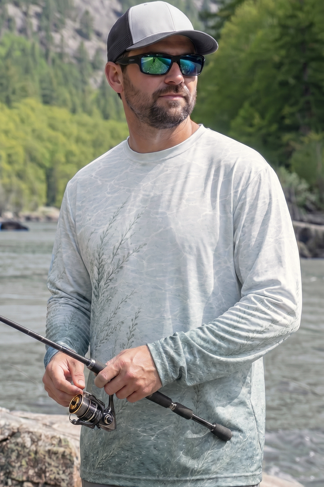 Performance Fishing Long Sleeve - Shallow Weedbed Muskie - TBT197 lifestyle opposite side