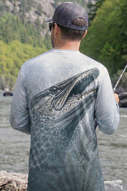 Performance Fishing Long Sleeve - Shallow Weedbed Muskie - TBT198 lifestyle artwork side