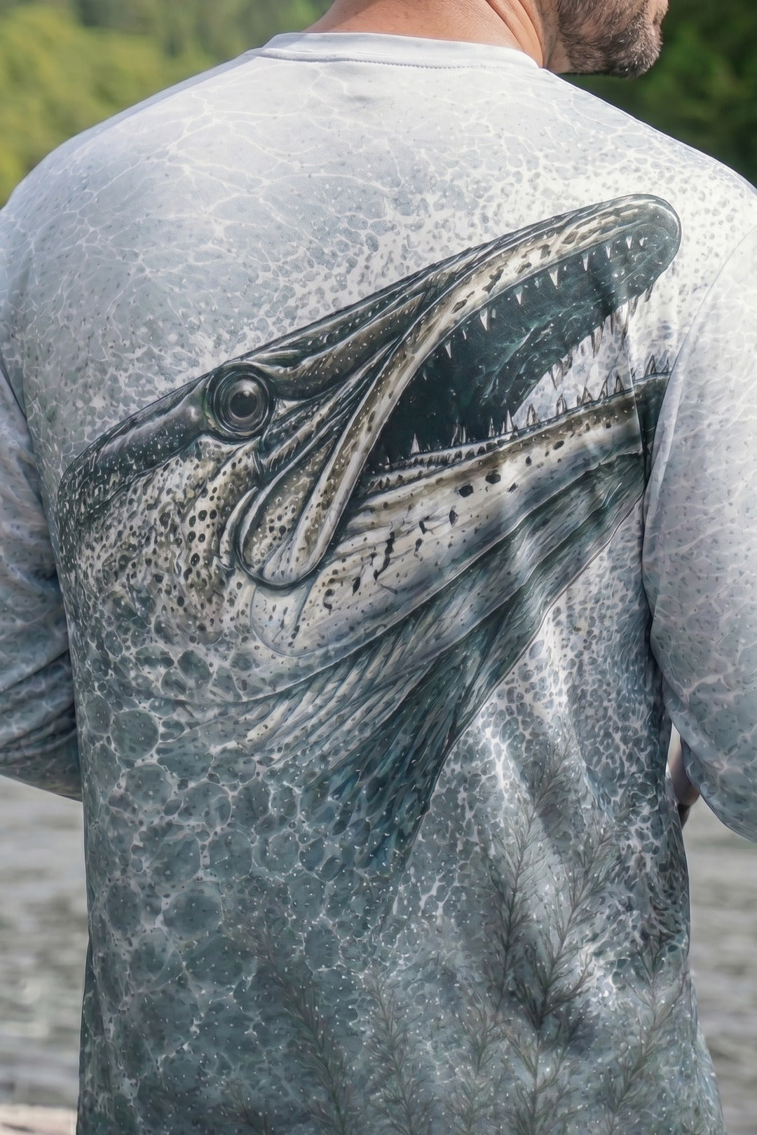 Performance Fishing Long Sleeve - Shallow Weedbed Muskie - TBT198 lifestyle artwork zoom