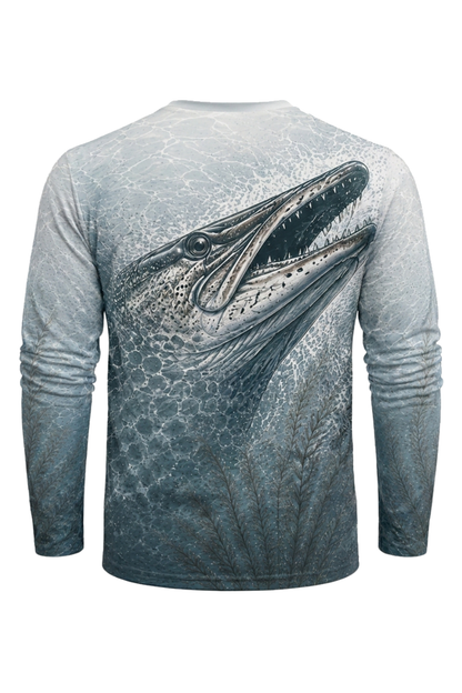 Performance Fishing Long Sleeve - Shallow Weedbed Muskie - TBT198 mockup artwork side