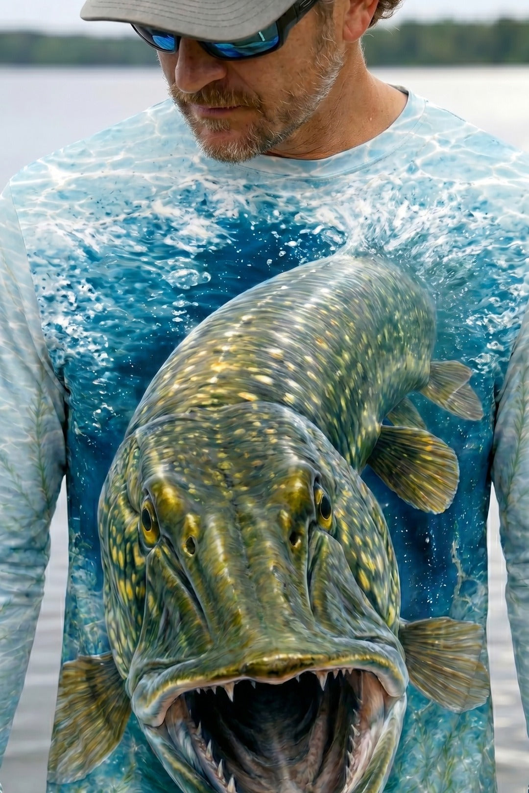 Performance Fishing Long Sleeve - Shallow Weedbed Pike - TBT195 lifestyle artwork zoom