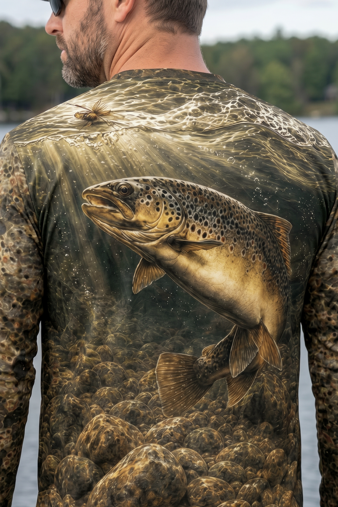 Performance Fishing Long Sleeve - Shallows Brown Trout - TBT168 lifestyle artwork zoom