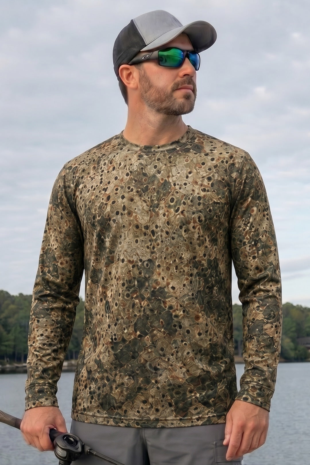 Performance Fishing Long Sleeve - Shallows Brown Trout - TBT168 lifestyle opposite side