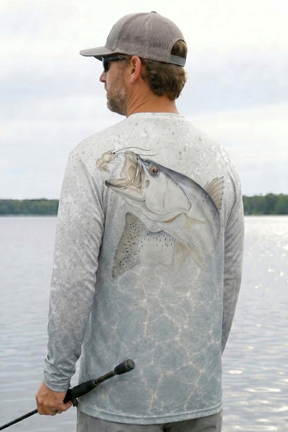 Performance Fishing Long Sleeve - Shell Edge Speckled trout - AOF41 lifestyle artwork side