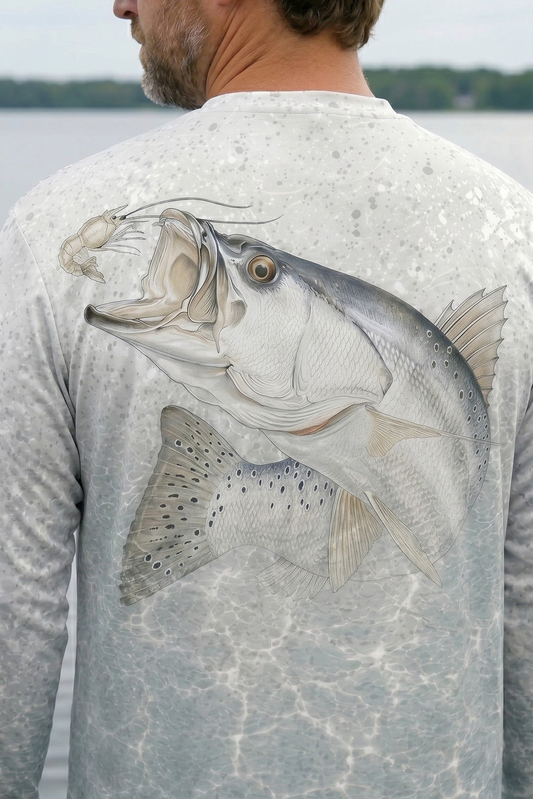 Performance Fishing Long Sleeve - Shell Edge Speckled trout - AOF41 lifestyle artwork zoom