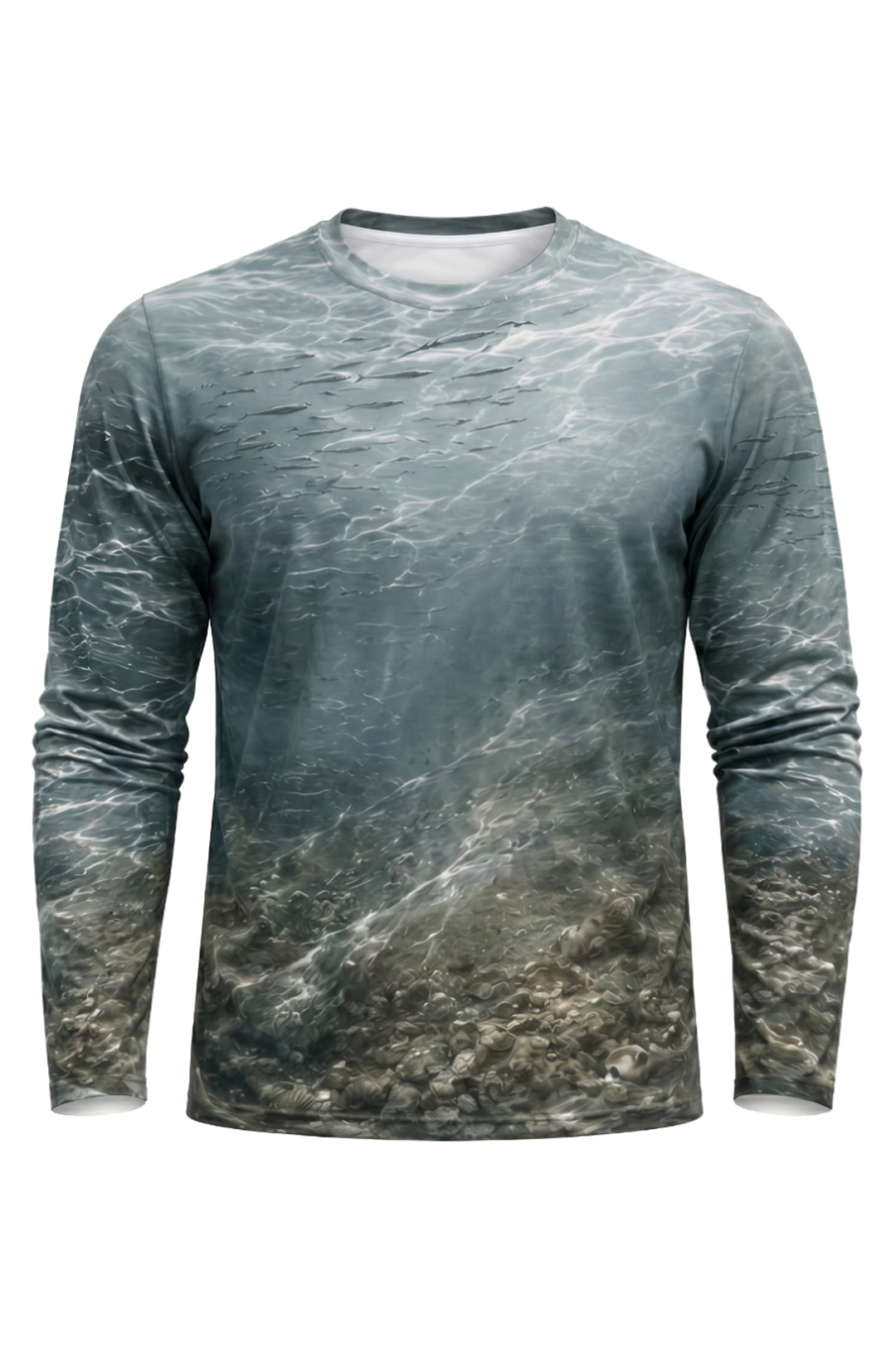 Performance Fishing Long Sleeve - Silver Barracuda Drift - AOF37 mockup opposite side