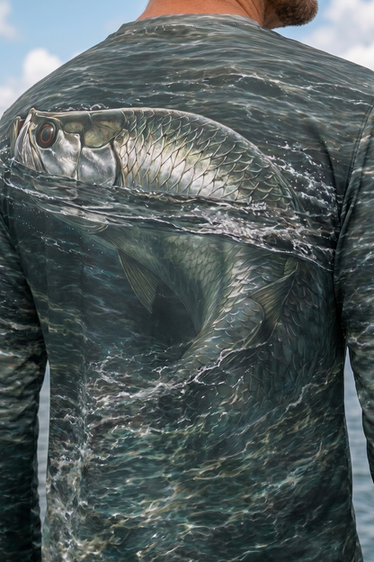Performance Fishing Long Sleeve -  Silver Pass Roll - AOF30 lifestyle artwork zoom