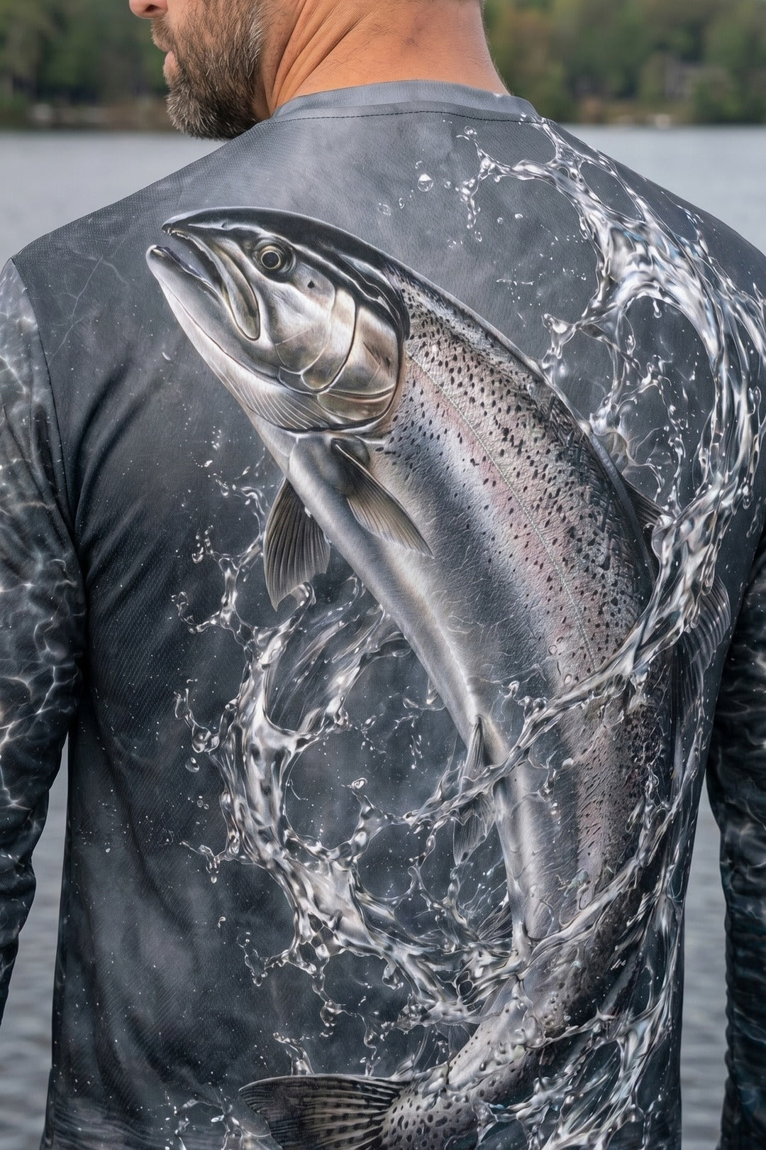 Performance Fishing Long Sleeve - Silver Splash Trout - RT20 lifestyle artwork zoom