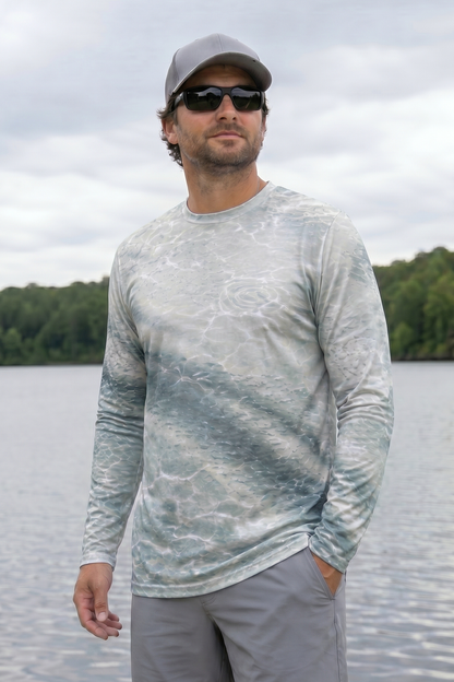 Performance Fishing Long Sleeve - Silver Tarpon Surge - AOF116 lifestyle opposite side