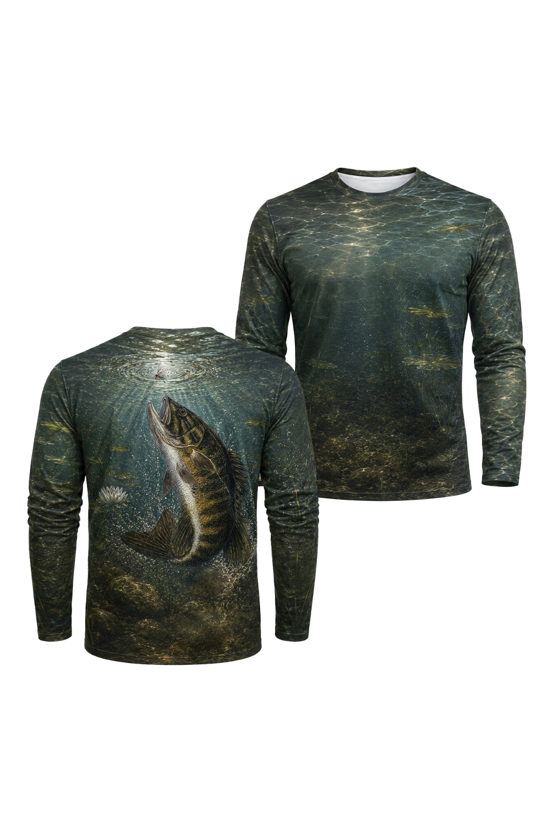 Performance Fishing Long Sleeve - Smallmouth Bass Surface Ambush - AOF143 image 1
