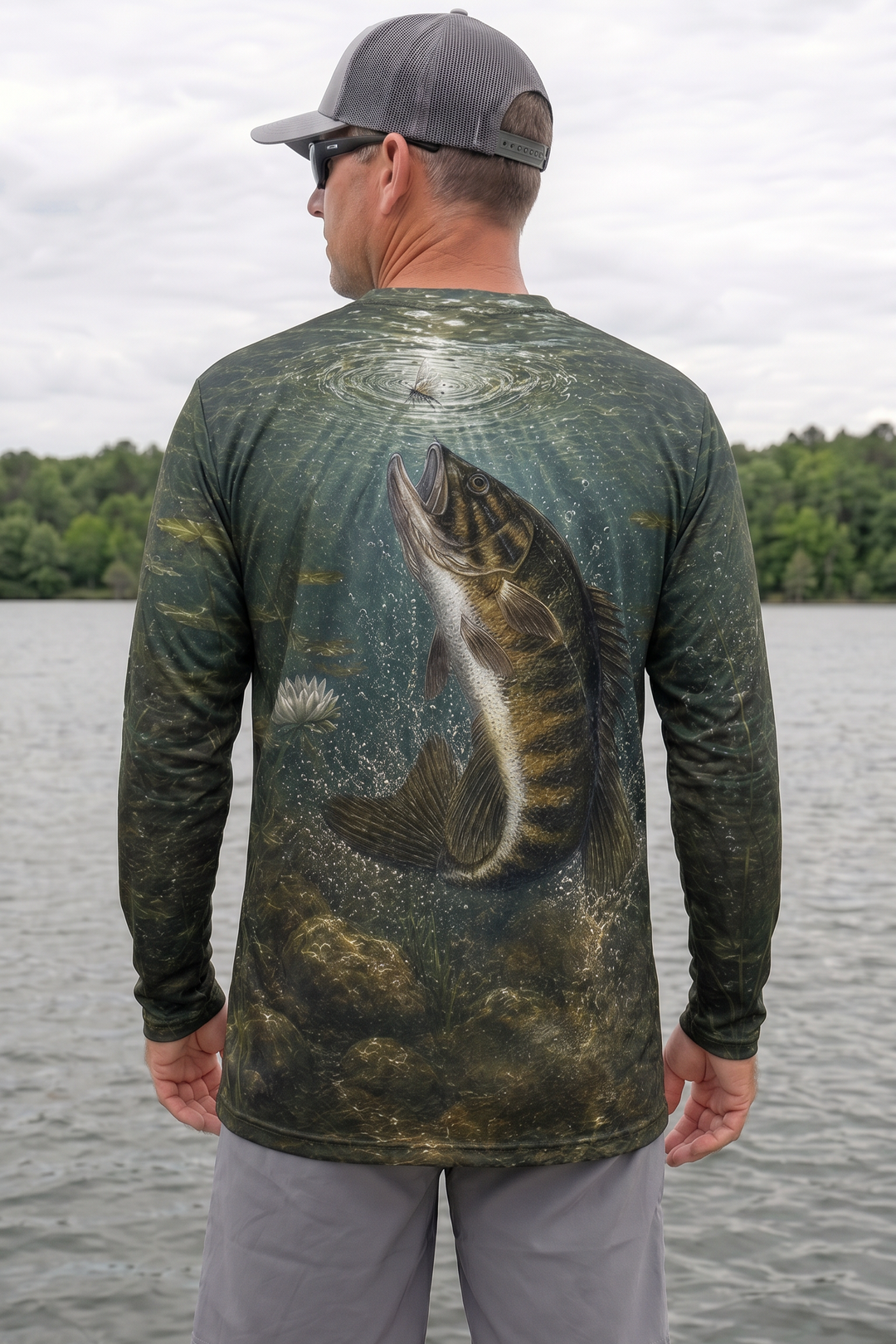 Performance Fishing Long Sleeve - Smallmouth Bass Surface Ambush - AOF143 image 2