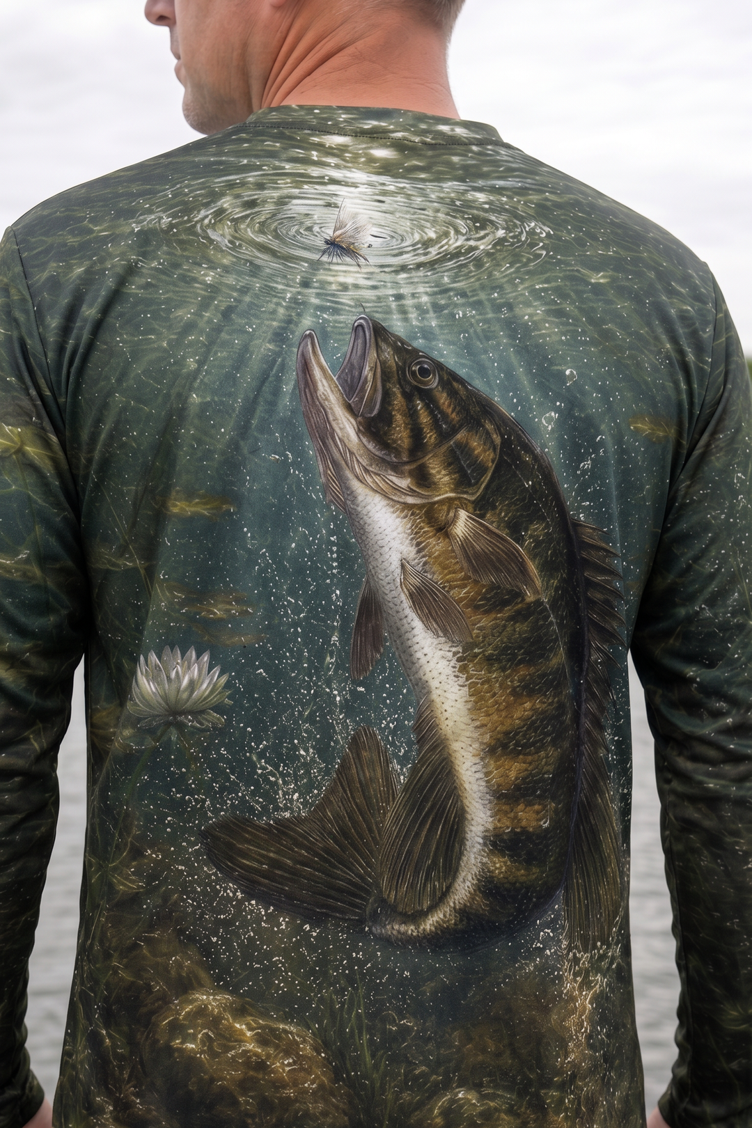 Performance Fishing Long Sleeve - Smallmouth Bass Surface Ambush - AOF143 image 4