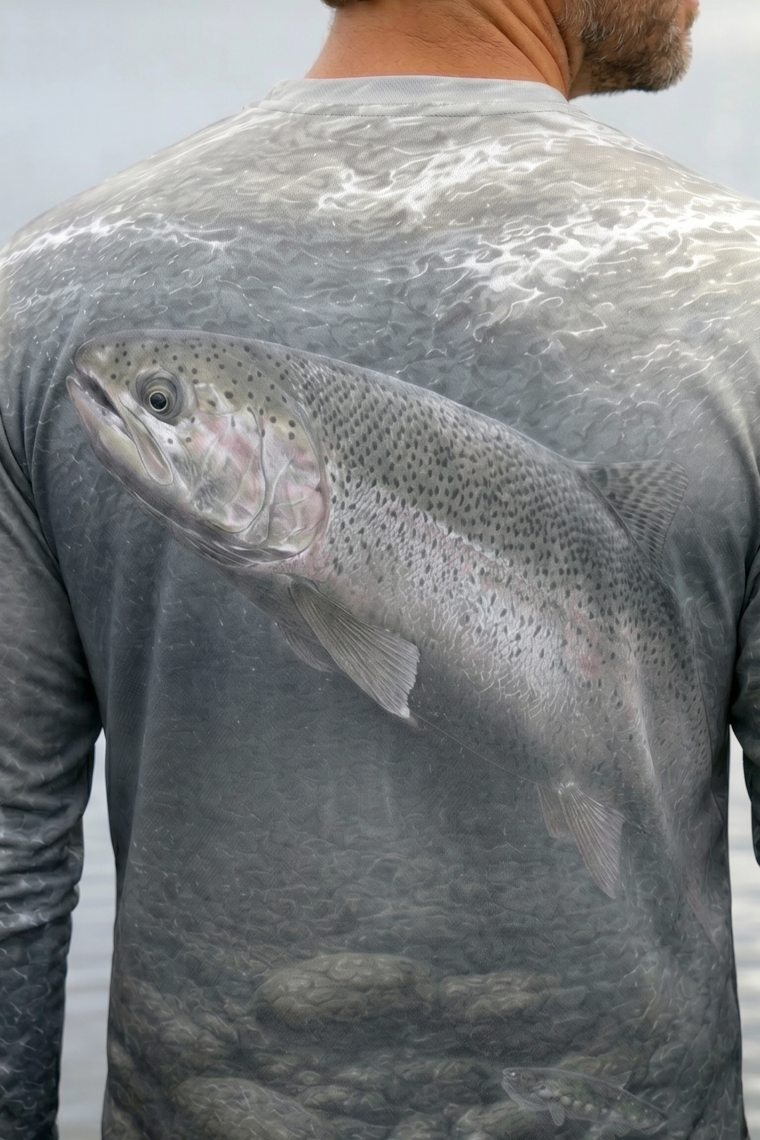 Performance Fishing Long Sleeve - Steelhead Chrome Run Veil - AOF71 lifestyle artwork zoom
