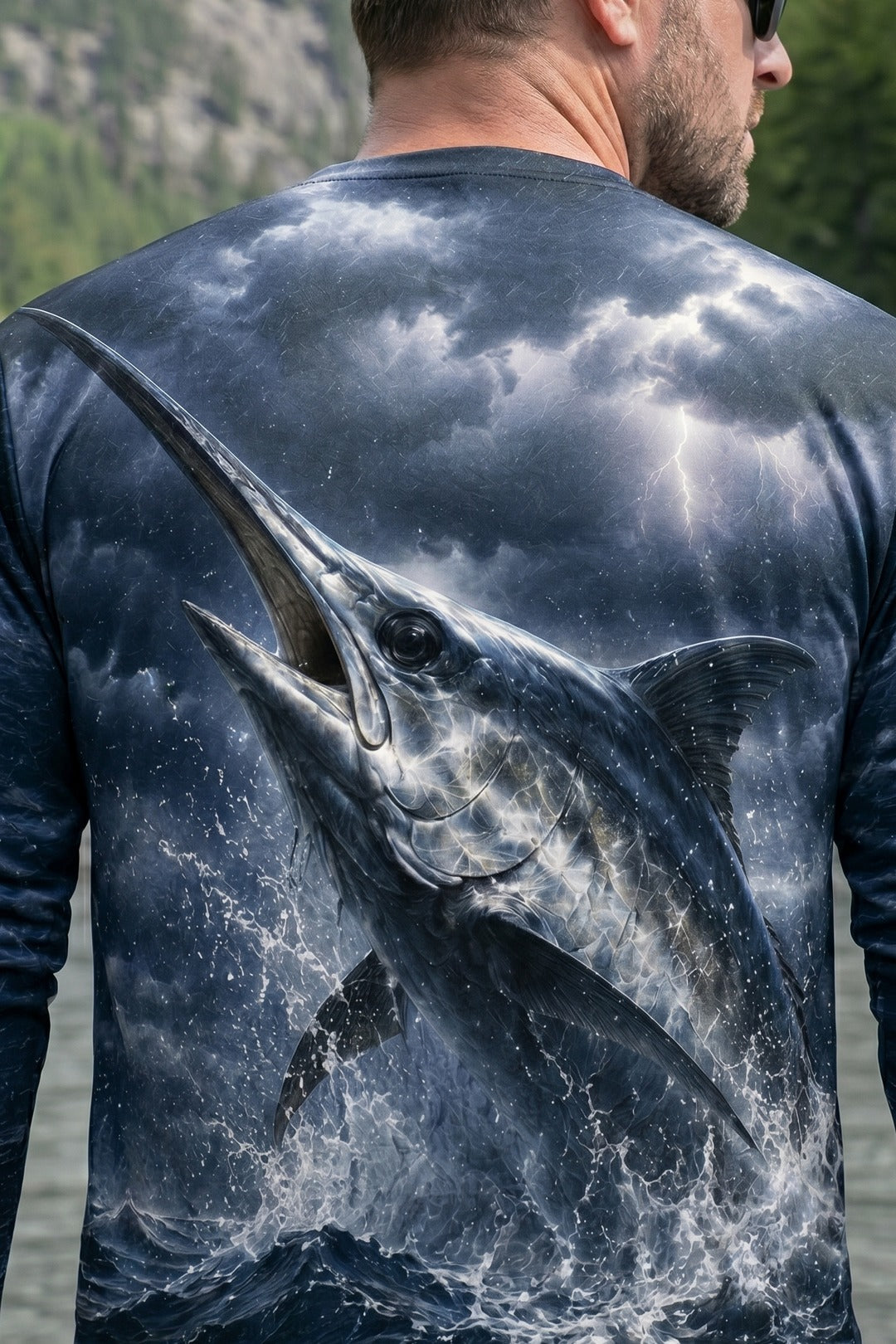 Performance Fishing Long Sleeve - Storm Break Marlin - RS04 lifestyle artwork zoom
