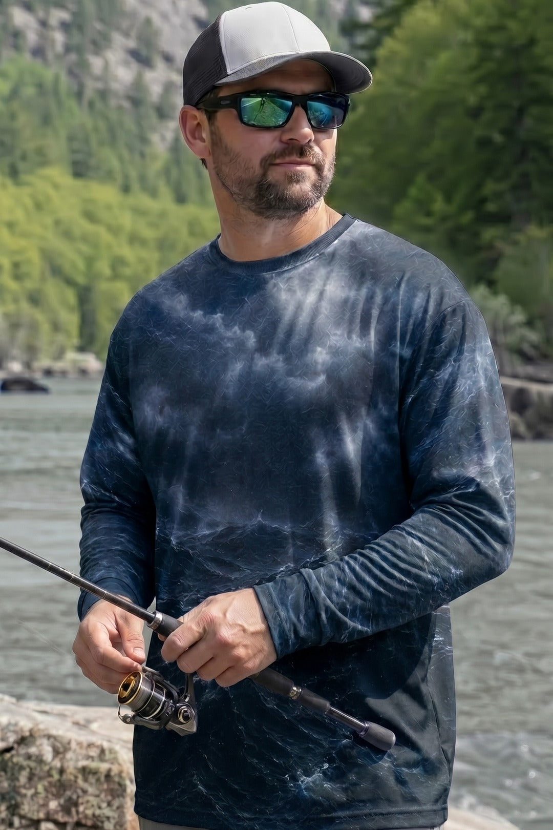 Performance Fishing Long Sleeve - Storm Break Marlin - RS04 lifestyle opposite side