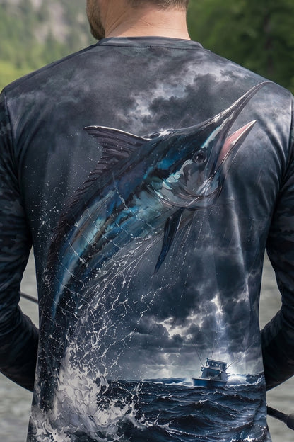 Performance Fishing Long Sleeve - Storm Leap Marlin - RS08 lifestyle artwork zoom
