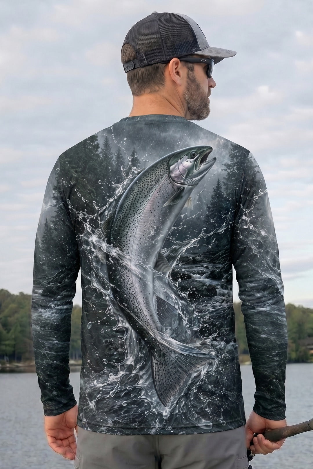 Performance Fishing Long Sleeve - Storm River Steelhead - RT21 lifestyle artwork side
