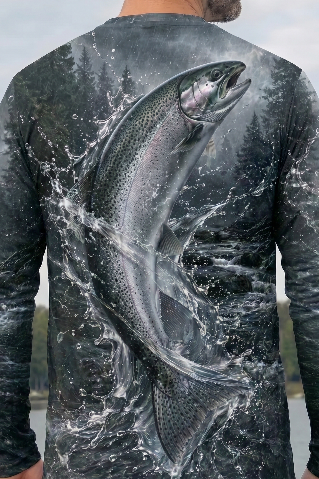 Performance Fishing Long Sleeve - Storm River Steelhead - RT21 lifestyle artwork zoom