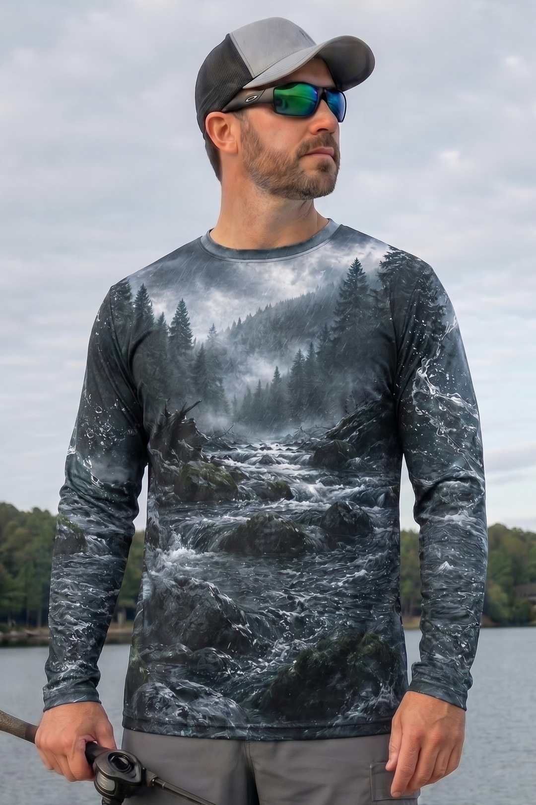 Performance Fishing Long Sleeve - Storm River Steelhead - RT21 lifestyle opposite side