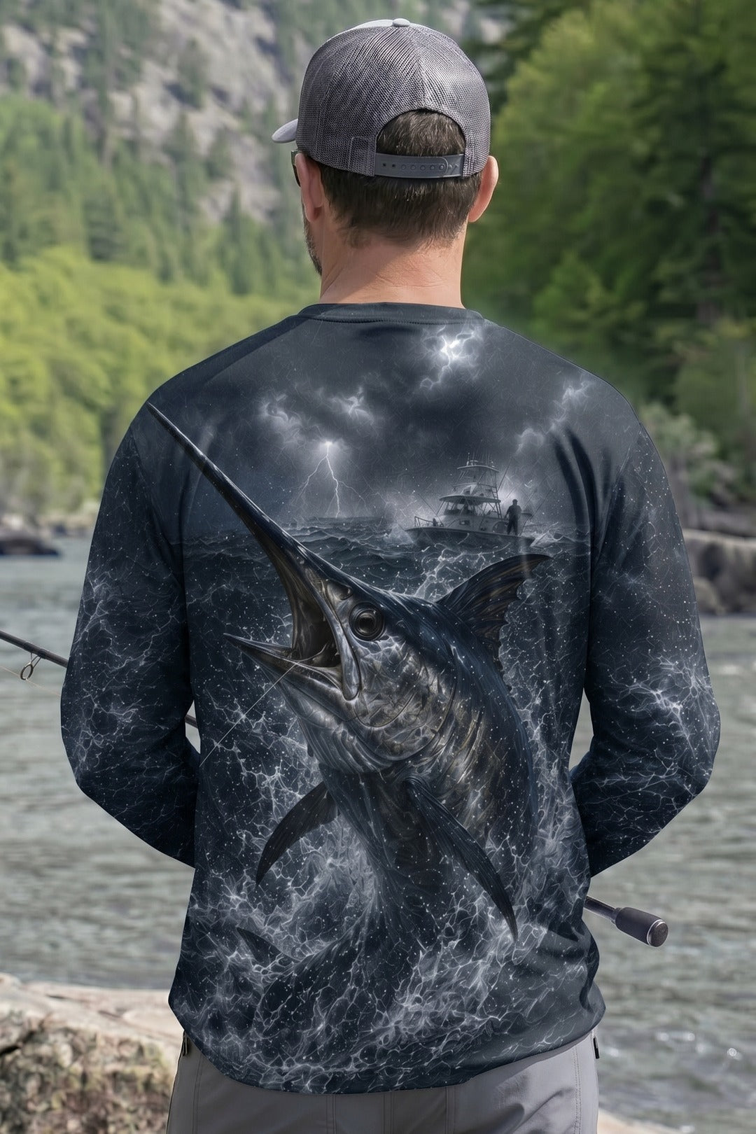 Performance Fishing Long Sleeve - Storm Strike Marlin - RS02 lifestyle artwork side