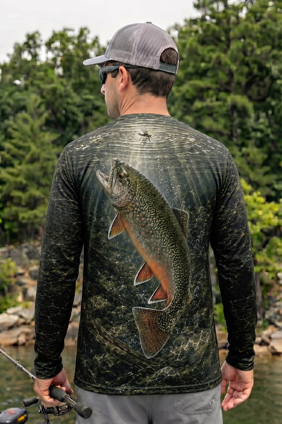Performance Fishing Long Sleeve - Sunken Brook Trout - TBT171 lifestyle artwork side