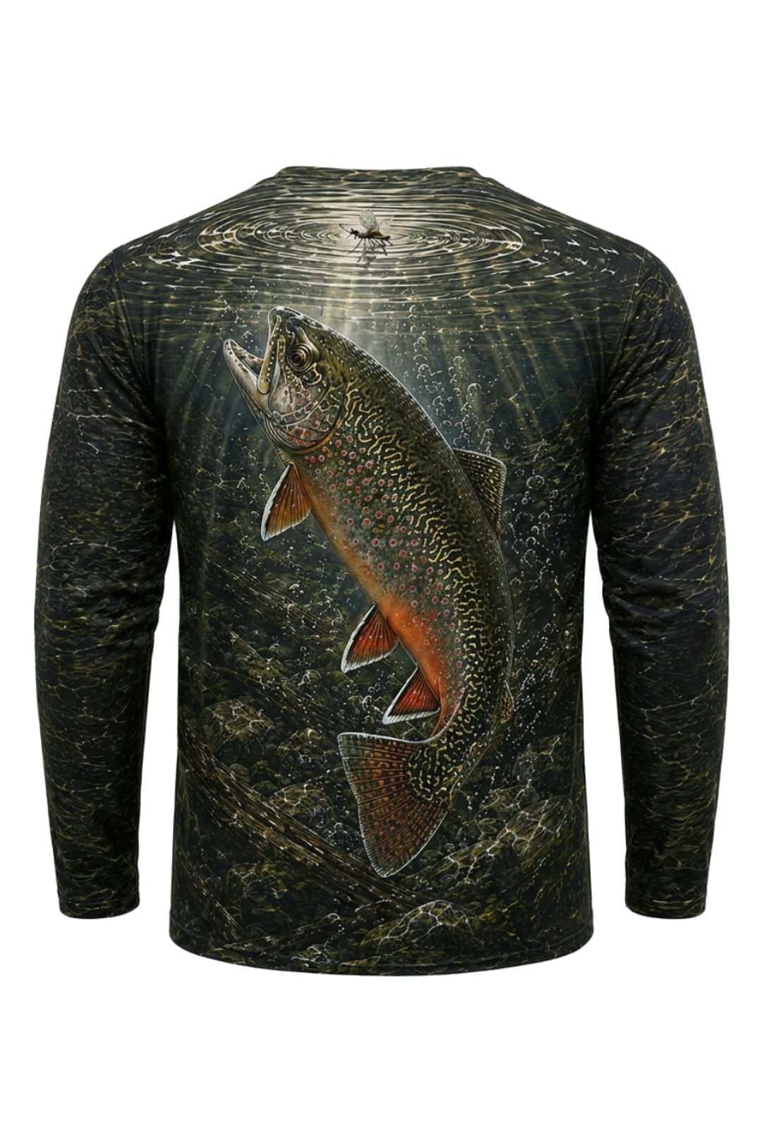 Performance Fishing Long Sleeve - Sunken Brook Trout - TBT171 mockup artwork side