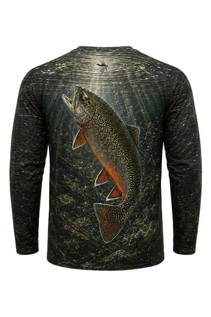 Performance Fishing Long Sleeve - Sunken Brook Trout - TBT171 mockup artwork side