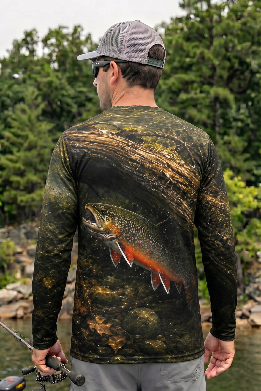 Performance Fishing Long Sleeve - Sunken Log Brook - TBT172 lifestyle artwork side