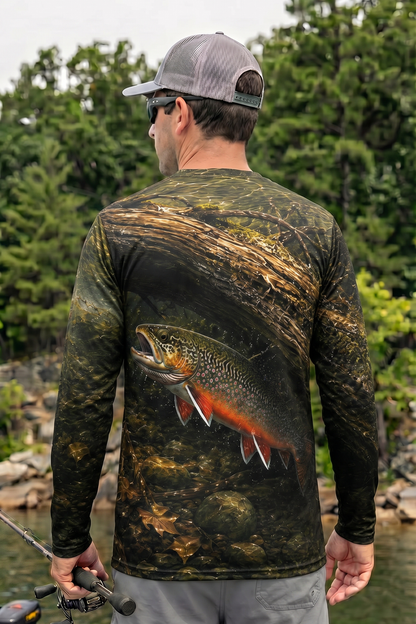 Performance Fishing Long Sleeve - Sunken Log Brook - TBT172 lifestyle artwork side