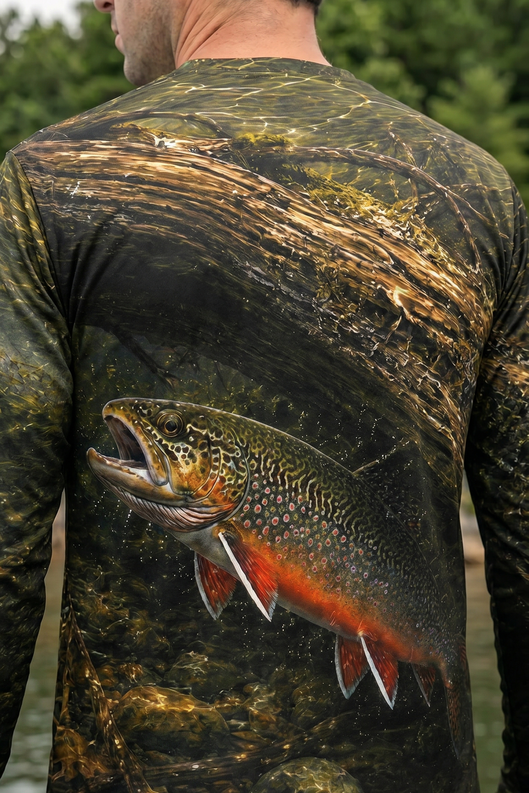 Performance Fishing Long Sleeve - Sunken Log Brook - TBT172 lifestyle artwork zoom