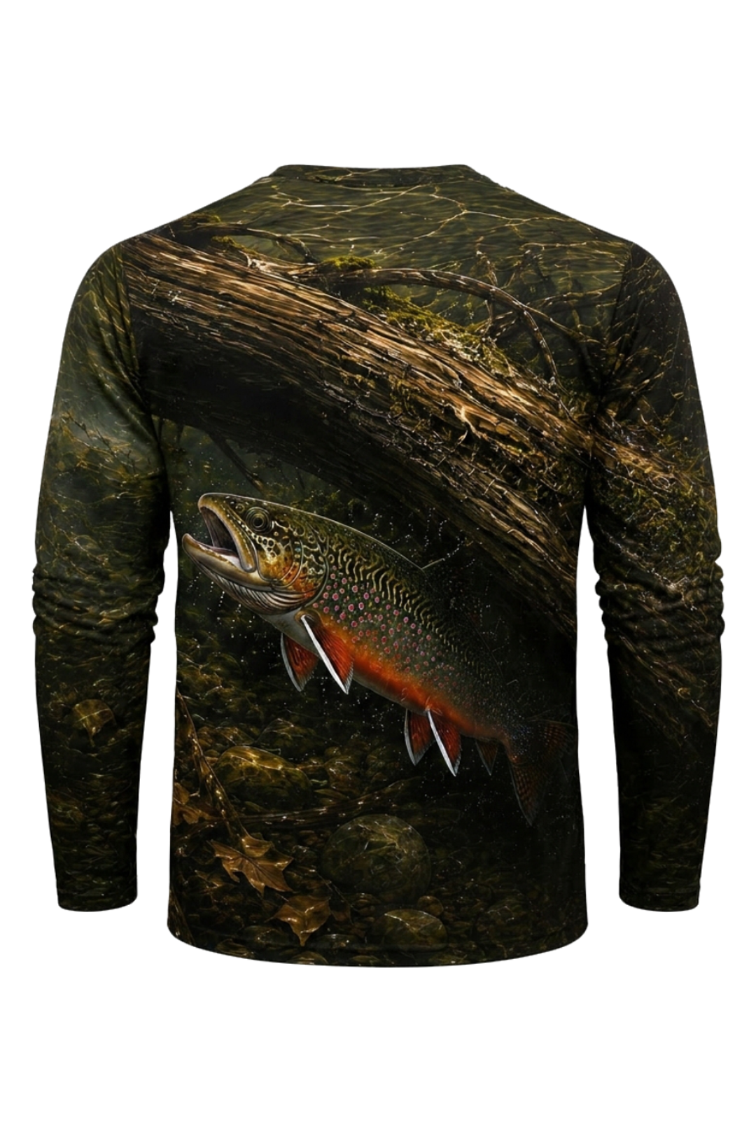 Performance Fishing Long Sleeve - Sunken Log Brook - TBT172 mockup artwork side