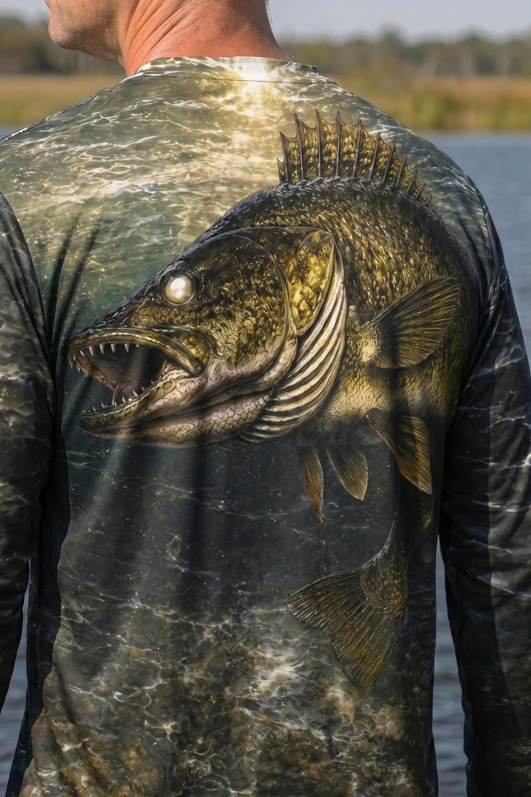Performance Fishing Long Sleeve - Sunlit Bottom Walleye - TBT188 lifestyle artwork zoom