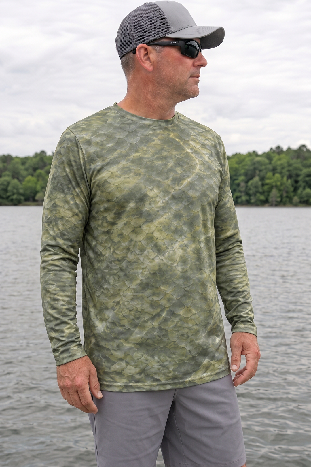 Performance Fishing Long Sleeve - Sunlit Scale Bluegill - TBT229 image 3