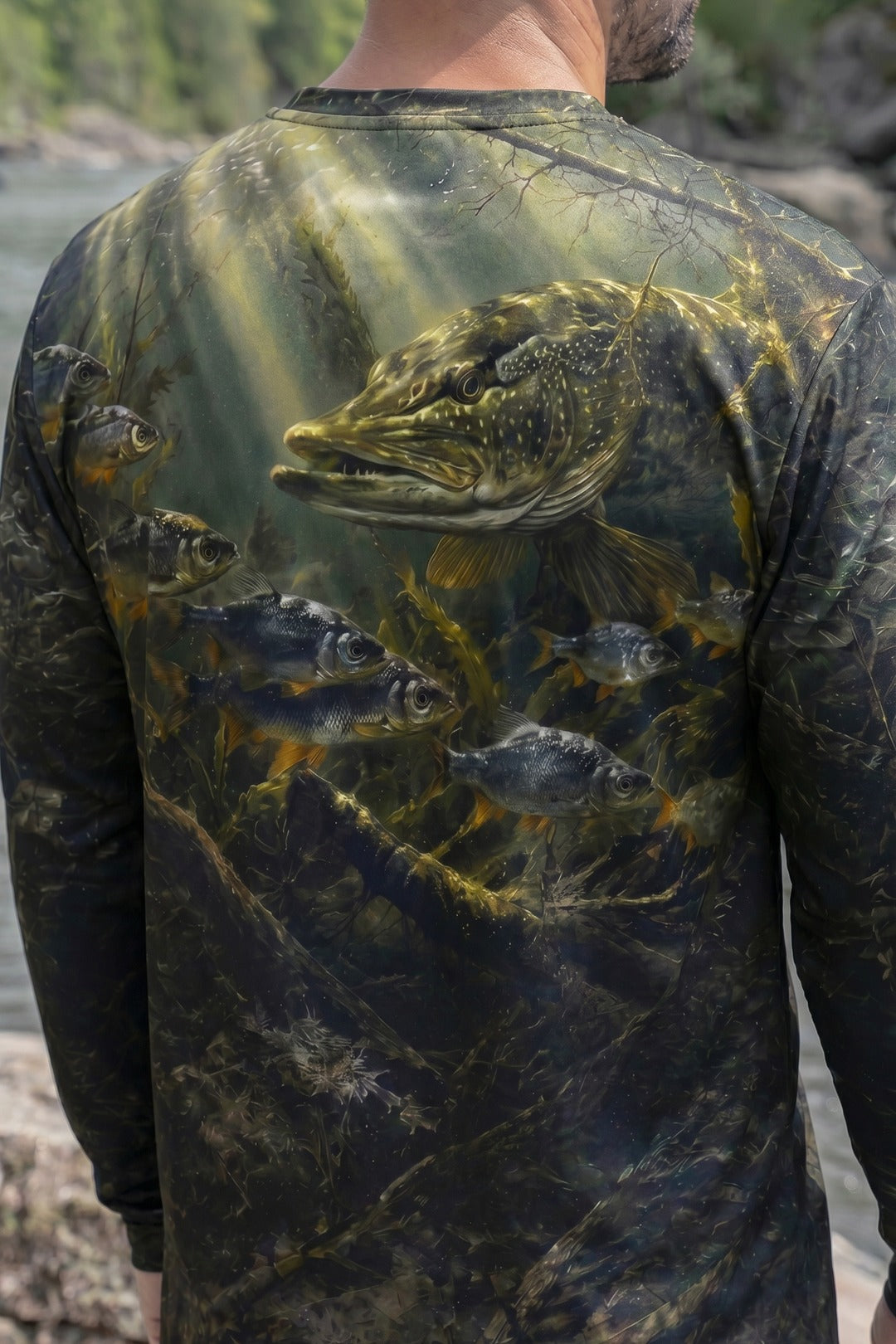 Performance Fishing Long Sleeve - Sunlit Timber Pike - TBT194 lifestyle artwork zoom
